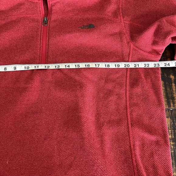 The North Face Red Fleece Warm Quarter Zip Jacket Large 210 - Picture 5 of 7
